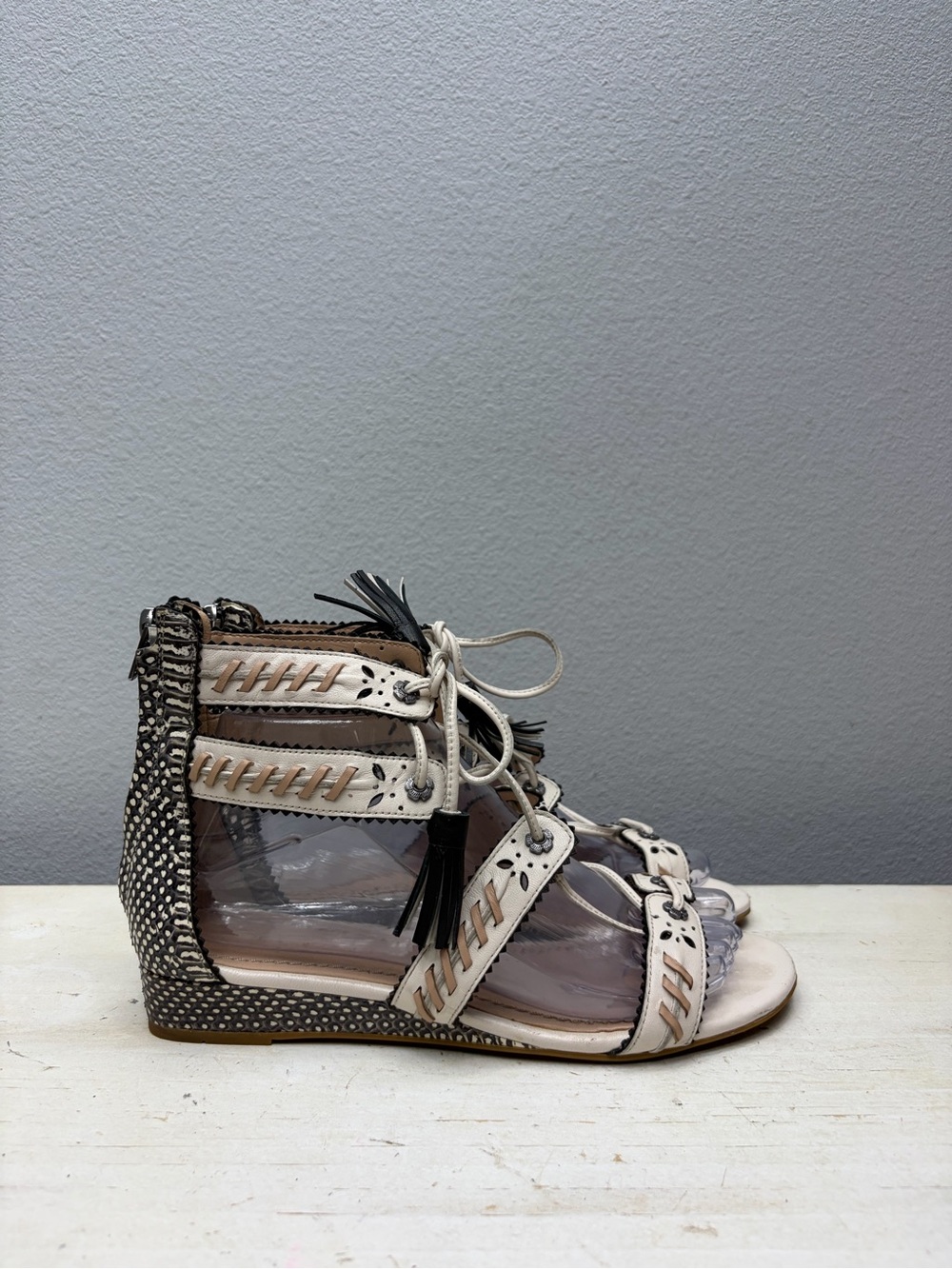 Coach Demi Wedge Leather Sandals Size 7 - Picture 3 of 8